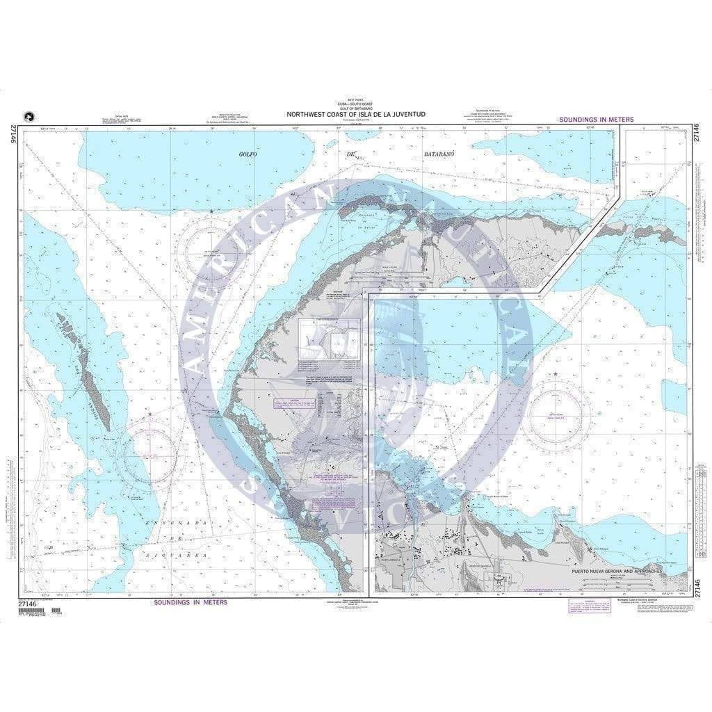 NGA Nautical Chart 27146: Northwest Coast of Isla de la Juventud