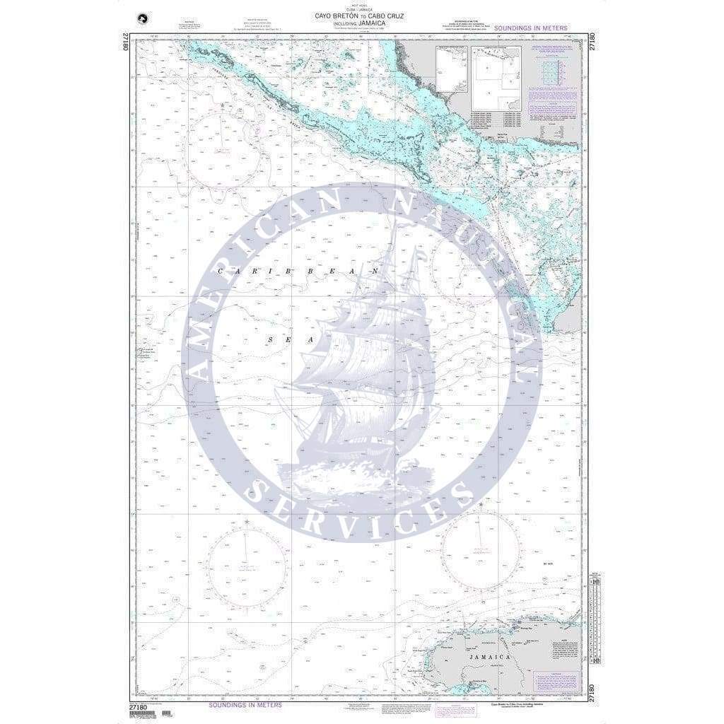 NGA Nautical Chart 27180: Cayo Breton to Cabo Cruz including Jamaica
