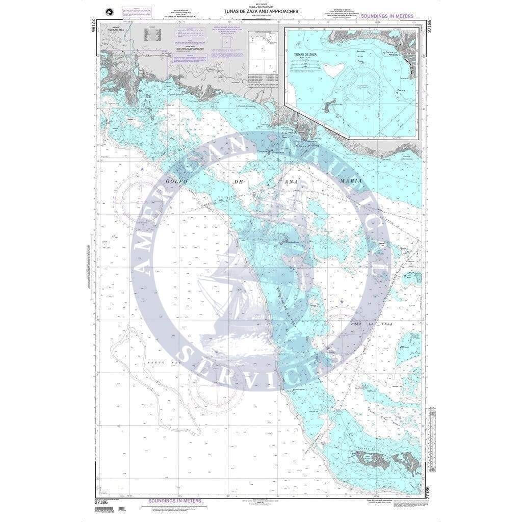 NGA Nautical Chart 27186: Tunas de Zaza and Approaches