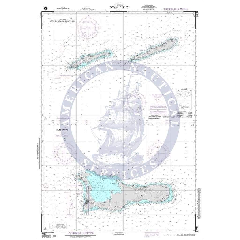 NGA Nautical Chart 27241: Cayman Islands (West Indies) Plans: A. Little Cayman and Cayman Brac