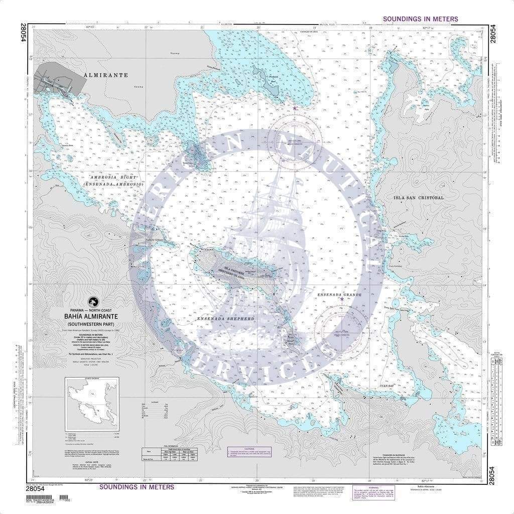 NGA Nautical Chart 28054: Bahia Almirante (Southwestern Part)