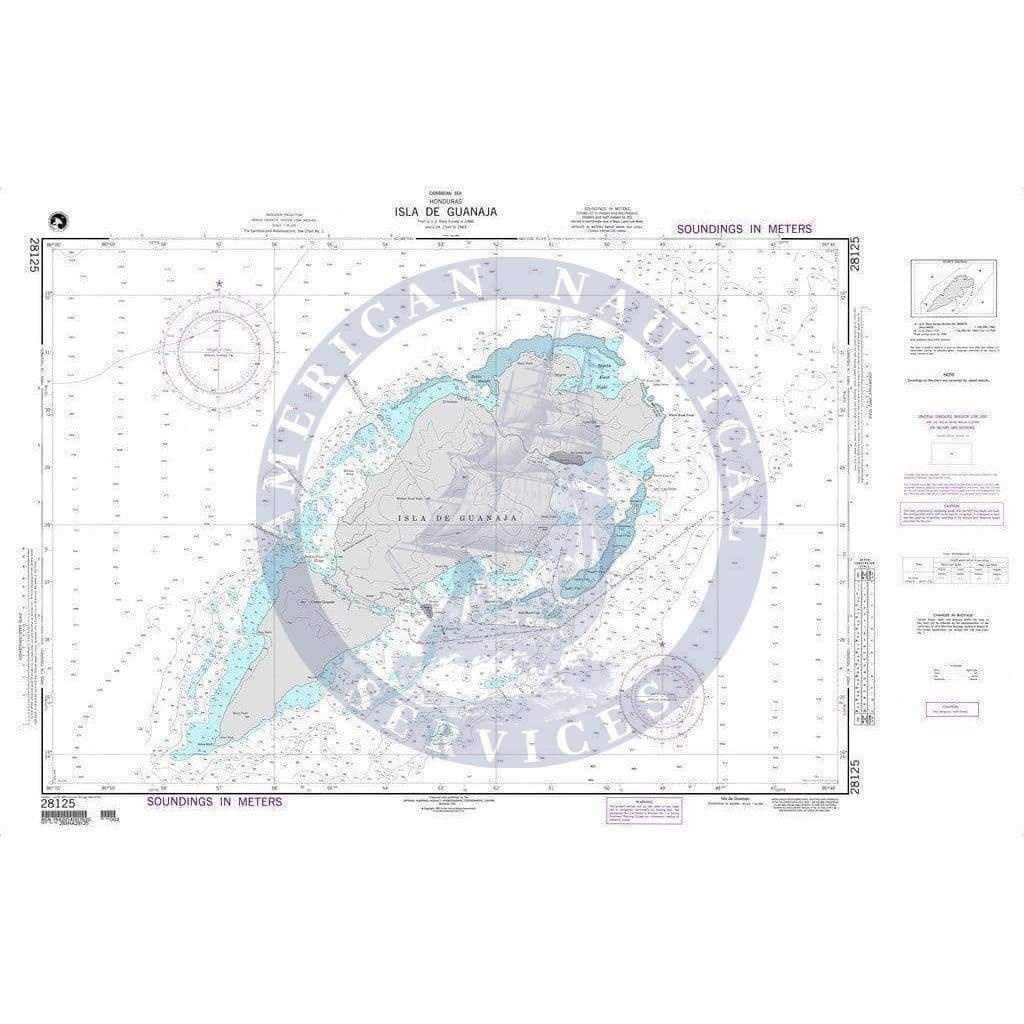 NGA Nautical Chart 28125: Isla de Guanaja (Caribbean Sea-Honduras)