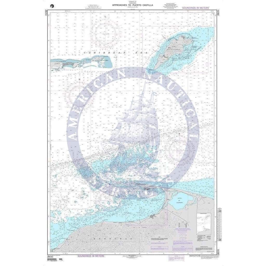 NGA Nautical Chart 28151: Approaches to Puerto Castilla