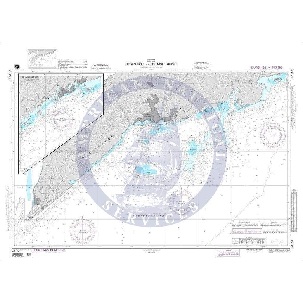 NGA Nautical Chart 28153: Coxen Hole and French Harbor