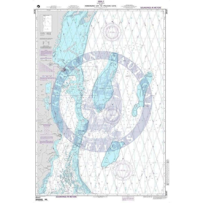 NGA Nautical Chart 28167: Ambergris Cay to Pelican Cays