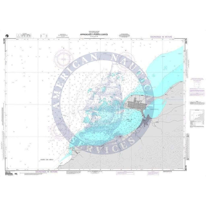 NGA Nautical Chart 28170: Approaches to Puerto Cortes (Gulf of Honduras)