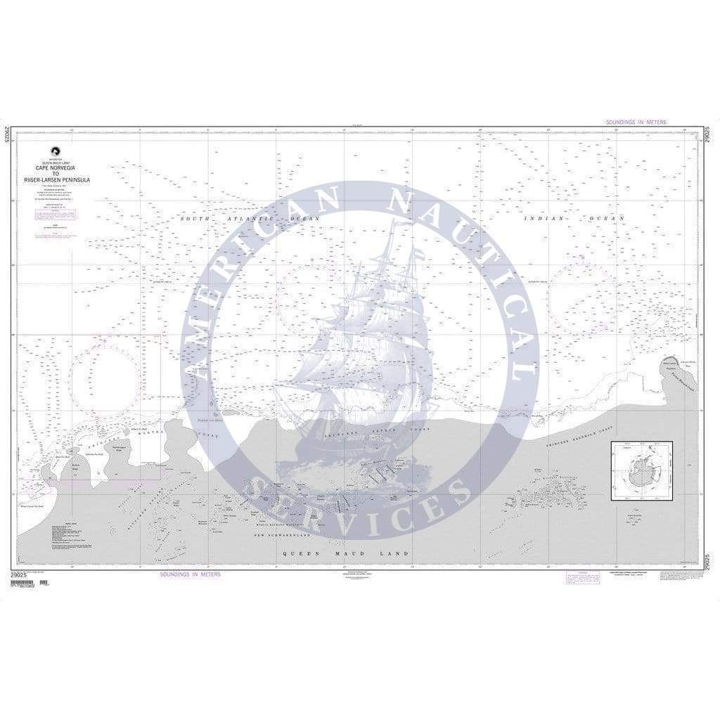 NGA Nautical Chart 29025: Cape Norvegia to Riiser-Larsen Peninsula (Queen Maud Land)