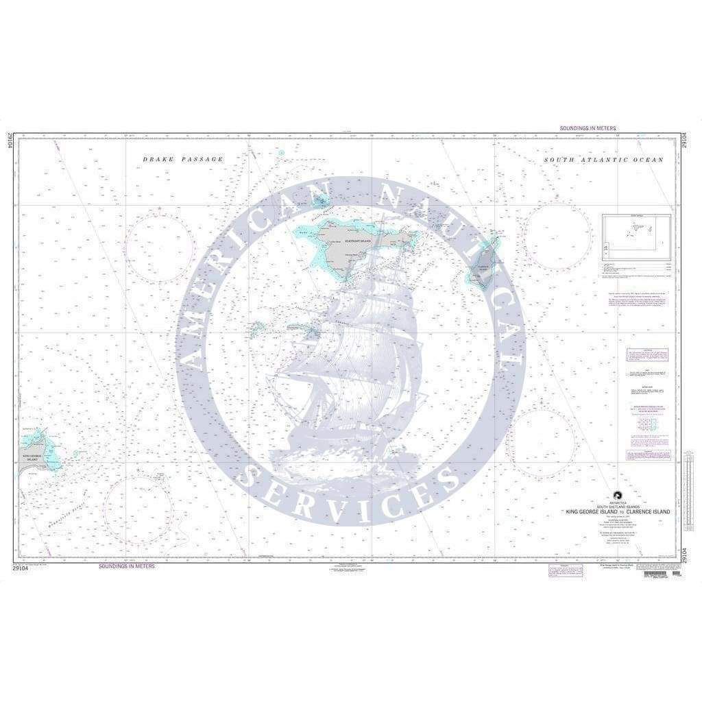 NGA Nautical Chart 29104: King George Island to Clarence Island