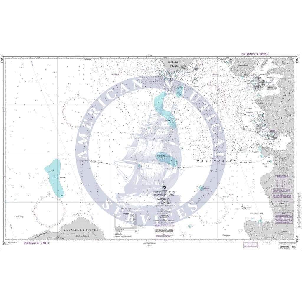 NGA Nautical Chart 29142: Alexander Island to Square Bay including Marguerite Bay