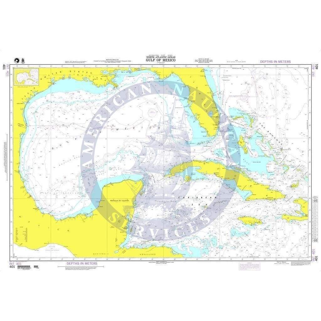 NGA Nautical Chart 401: Gulf of Mexico