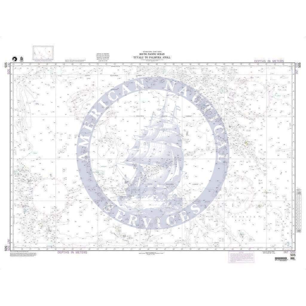 NGA Nautical Chart 505: Tuvalu to Palmyra Atoll (OMEGA)