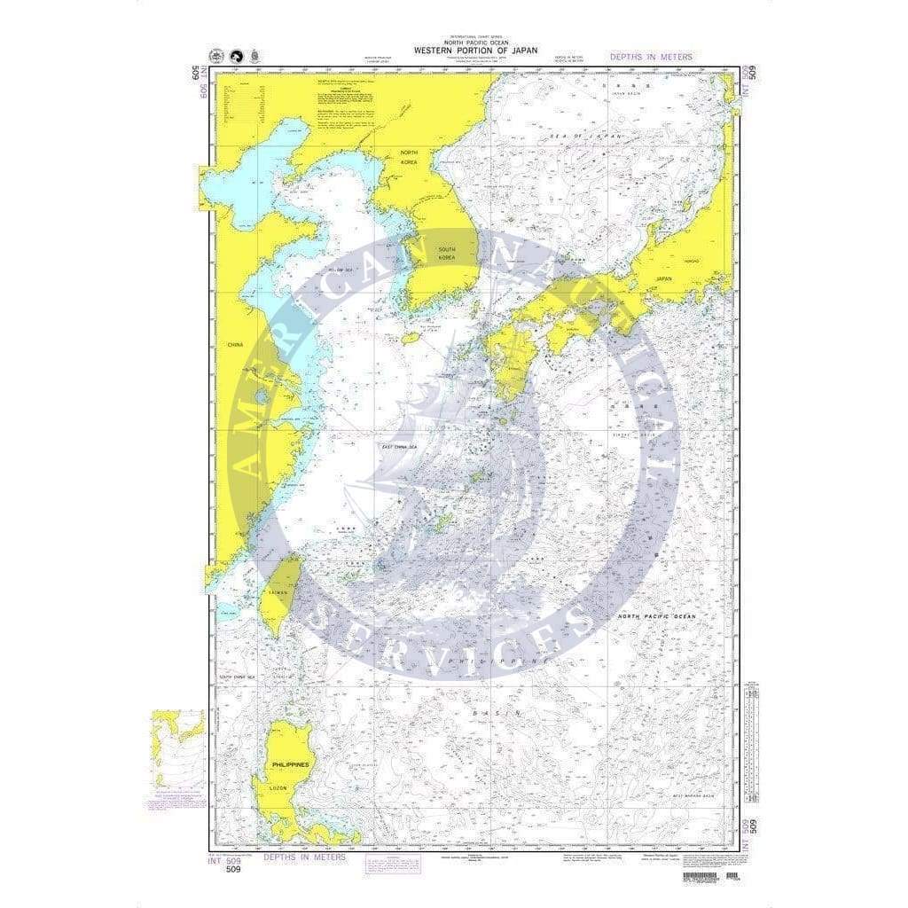 NGA Nautical Chart 509: Western Portion of Japan