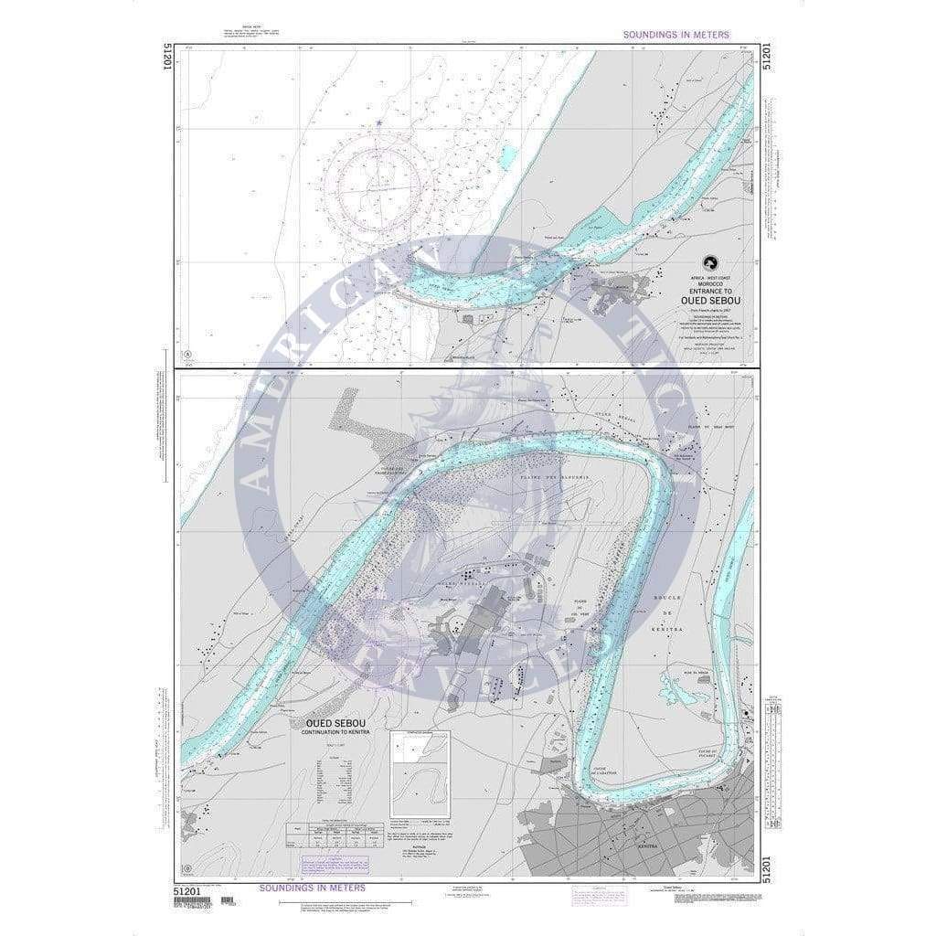 NGA Nautical Chart 51201: Oued Sebou Panels: A. Entrance to Oued Sebou