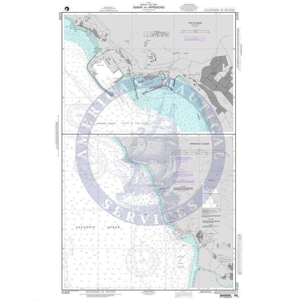 NGA Nautical Chart 51225: Agadir and Approaches