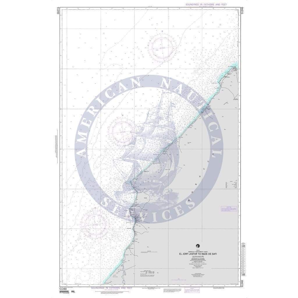 NGA Nautical Chart 51240: El Jorf Lesfar to Rade de Safi (Morocco)