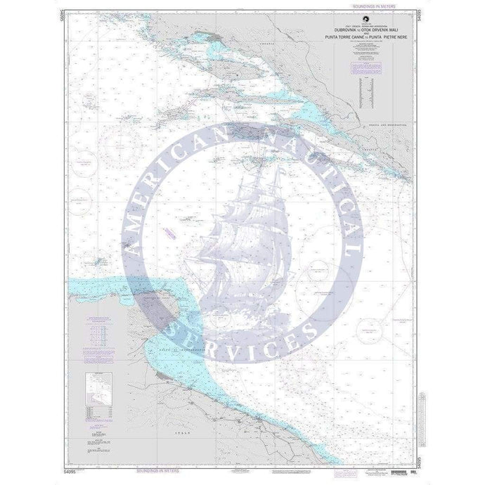 NGA Nautical Chart 54095: Dubrovnik to Otok Drvenik Mali and Punta Torre Canne to Punta Pietre Nere