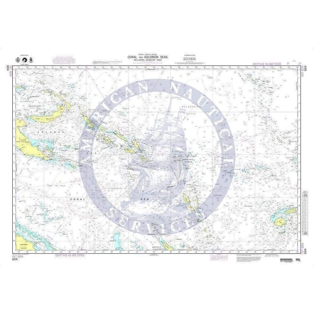 NGA Nautical Chart 604: Coral and Solomon Seas