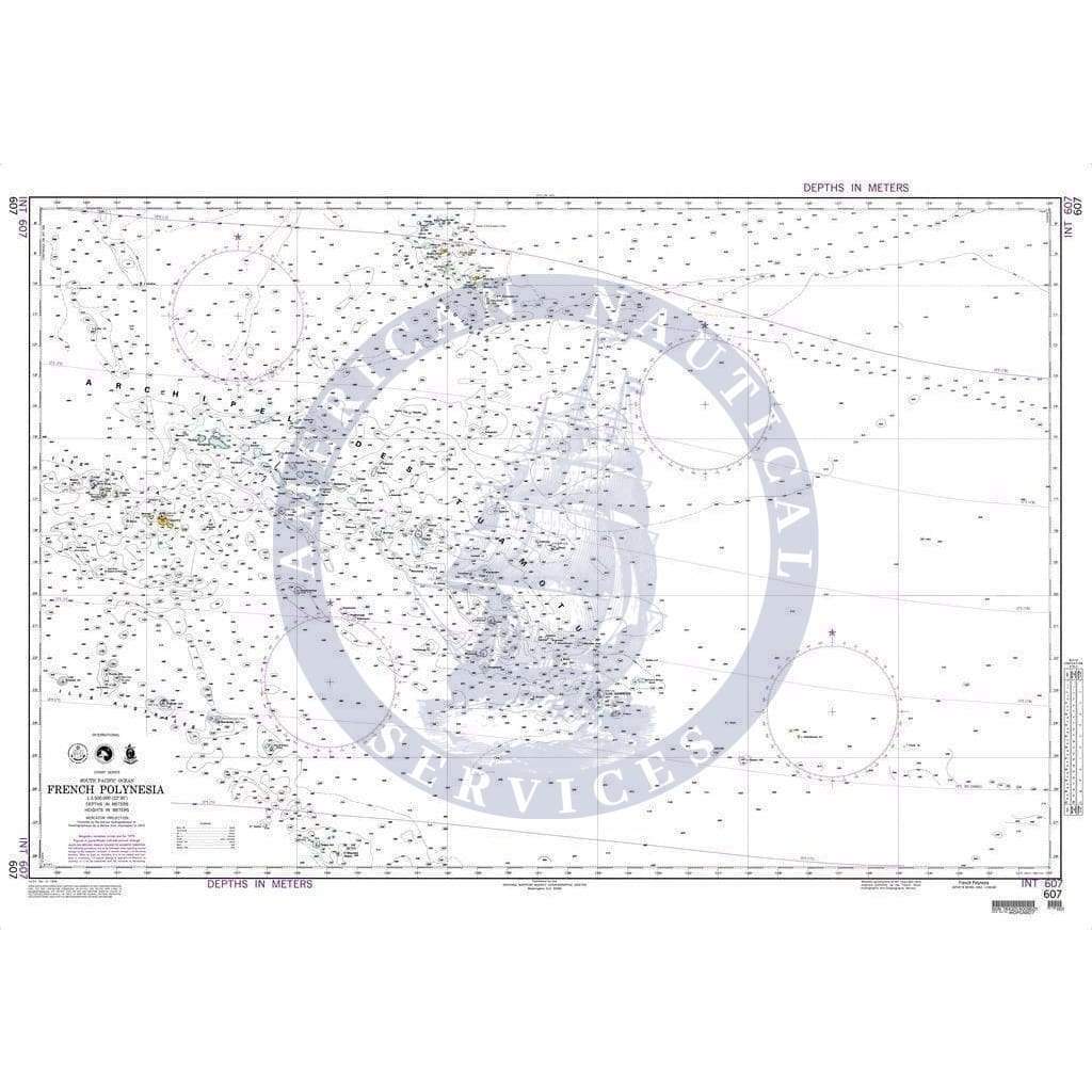 NGA Nautical Chart 607: French Polynesia (OMEGA)
