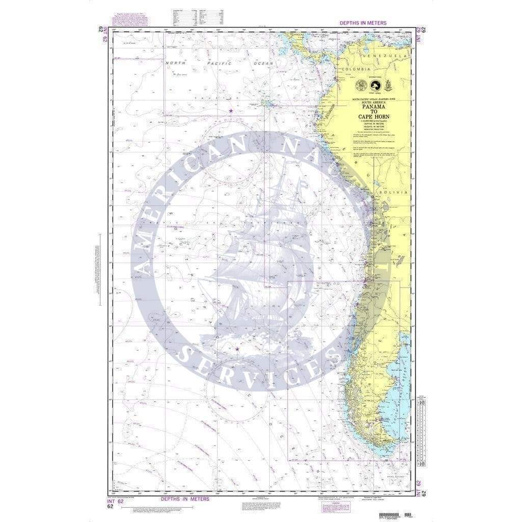 NGA Nautical Chart 62: Panama to Cape Horn