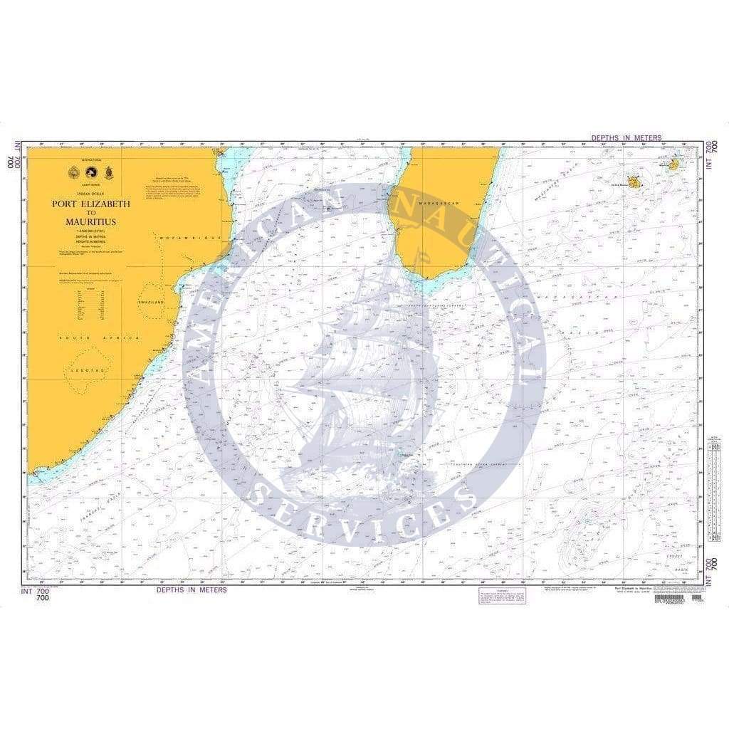NGA Nautical Chart 700: Port Elizabeth to Mauritius
