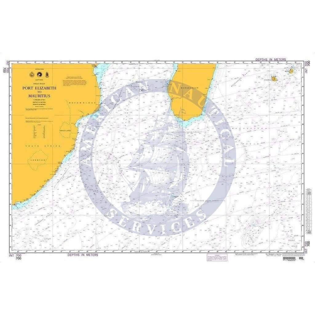 NGA Nautical Chart 700: Port Elizabeth to Mauritius