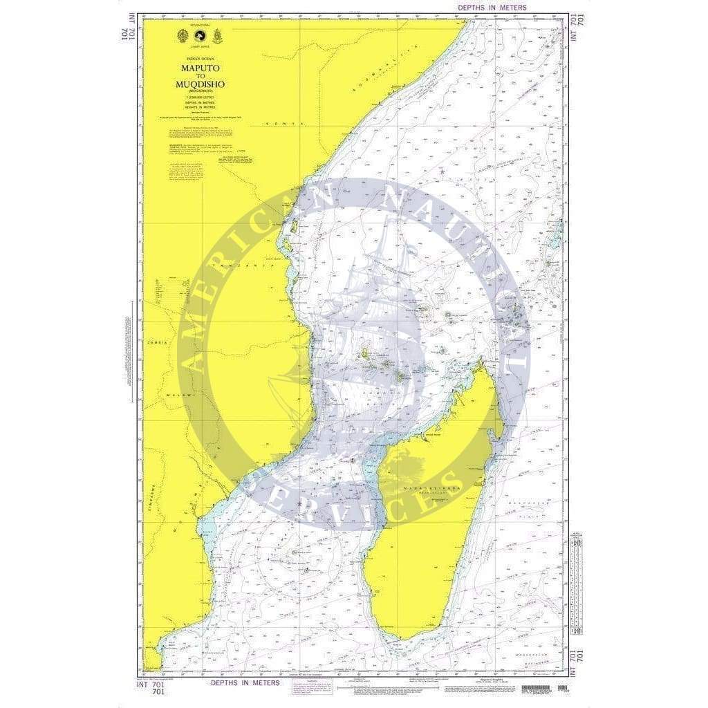 NGA Nautical Chart 701: Maputo to Muqdisho