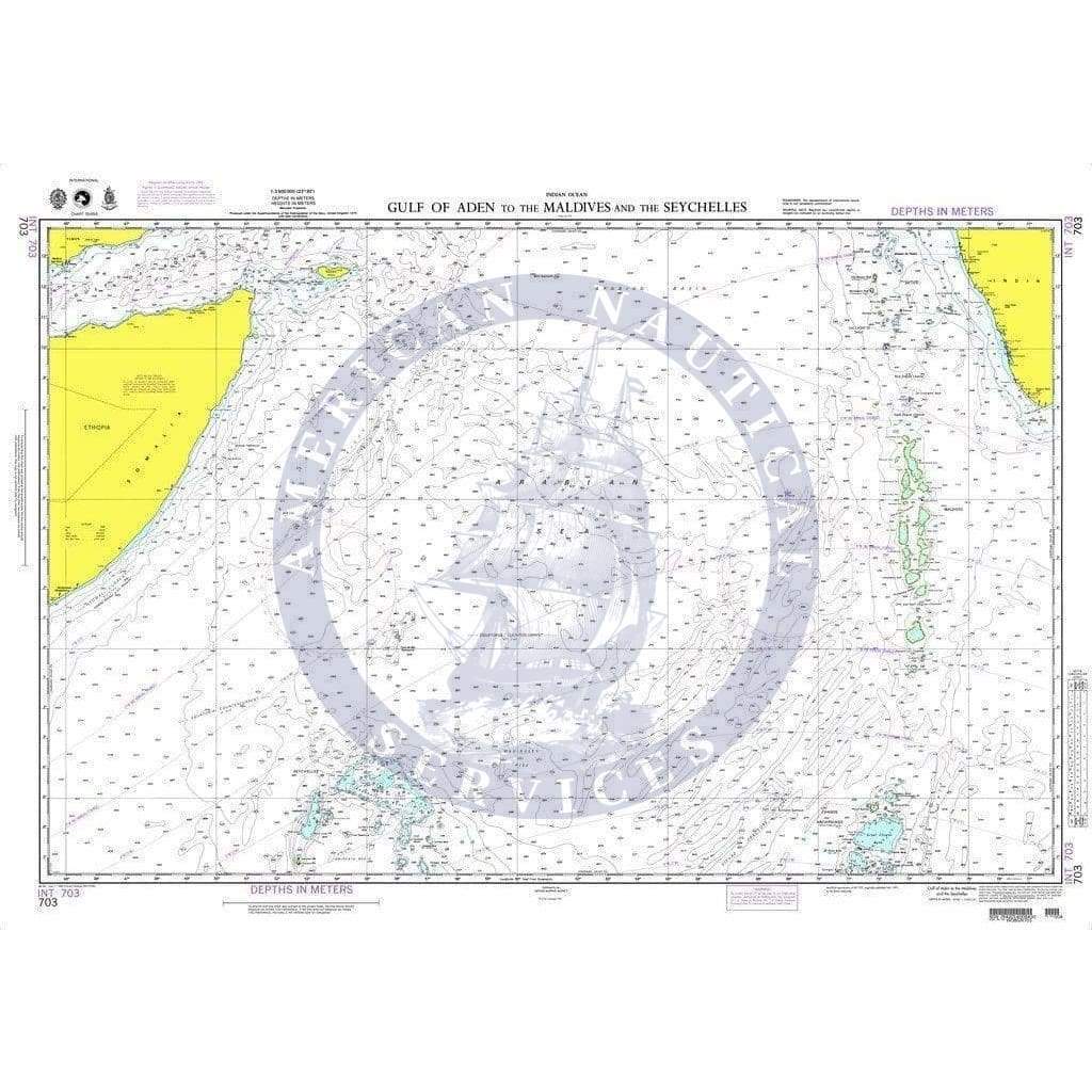 NGA Nautical Chart 703: Gulf of Aden to the Maldives and the Seychelles Group