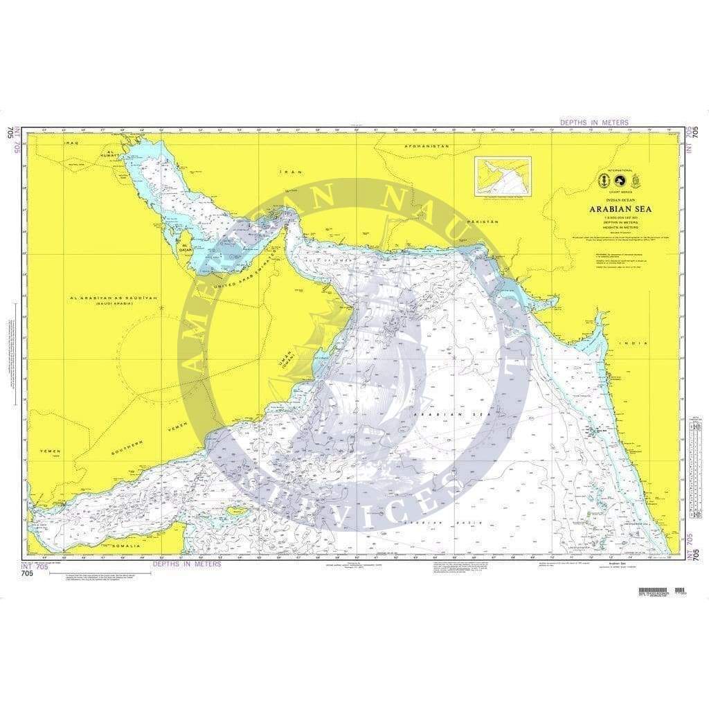 NGA Nautical Chart 705: Arabian Sea (OMEGA)