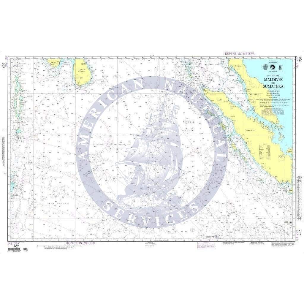 NGA Nautical Chart 707: Maldives to Sumatera (Indian Ocean)