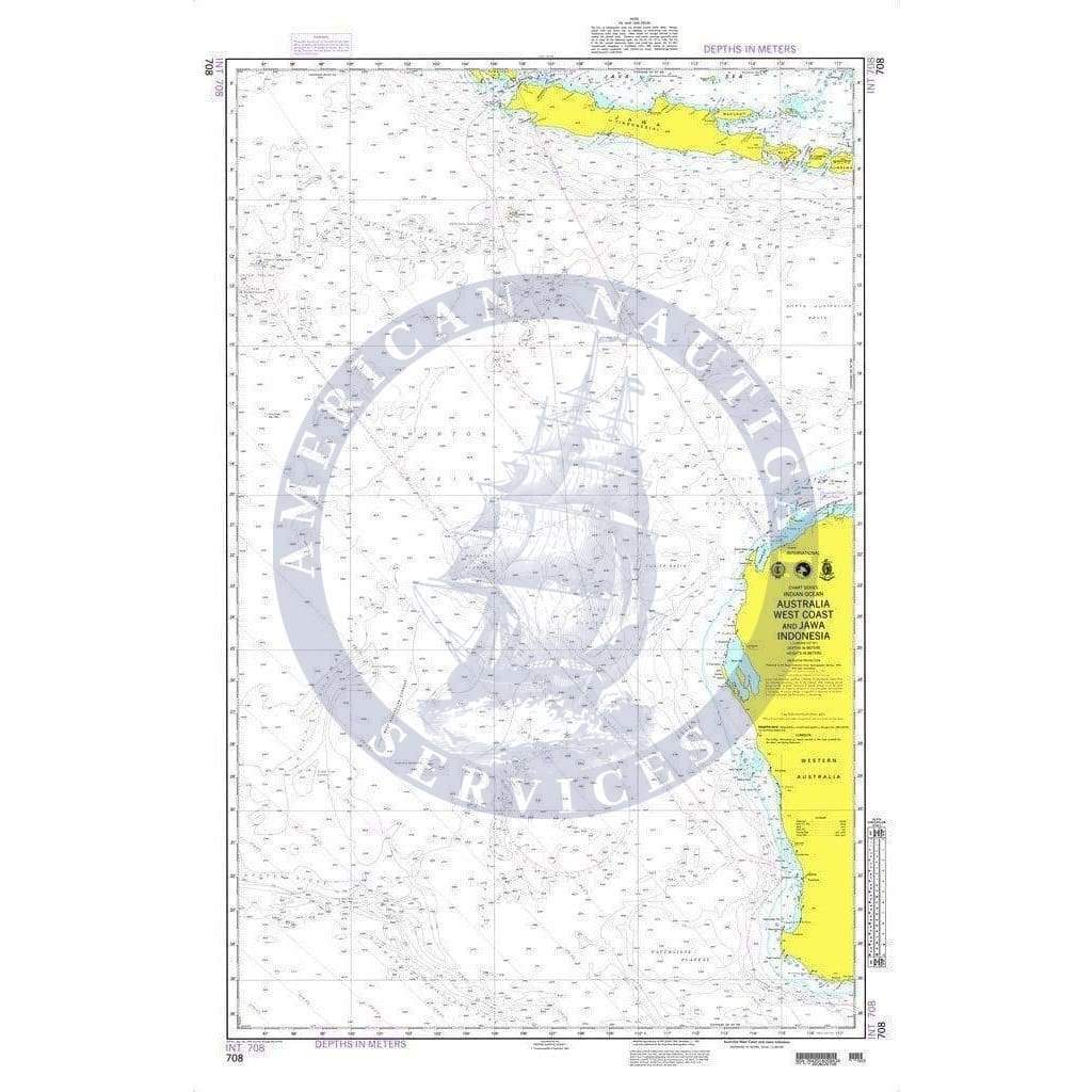 NGA Nautical Chart 708: Australia West Coast and Jawa Indonesia