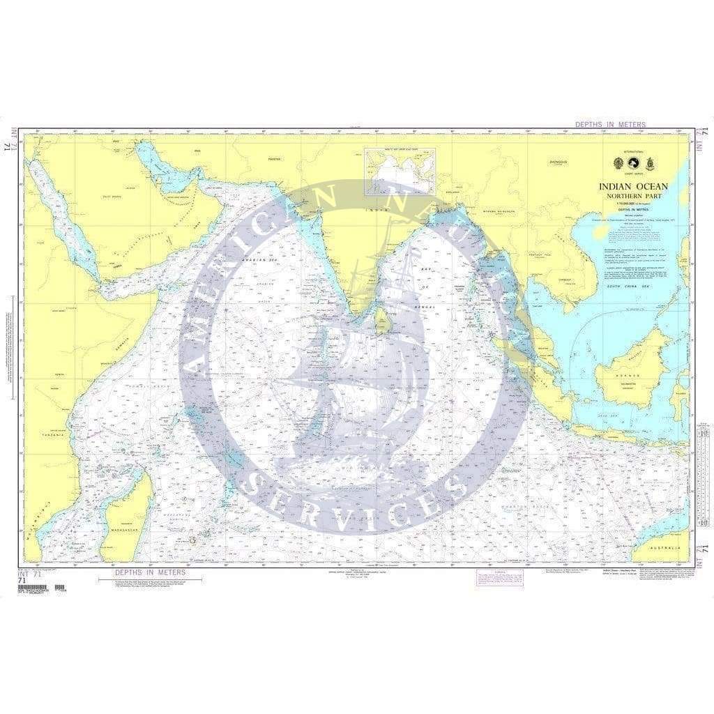 NGA Nautical Chart 71: Indian Ocean-Northern Portion