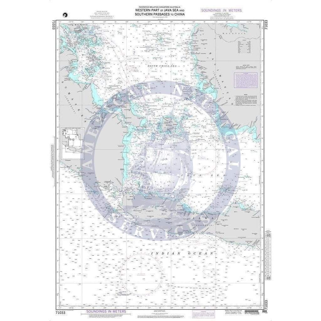 NGA Nautical Chart 71033: Western Part of Java Sea and Southern Passages to China
