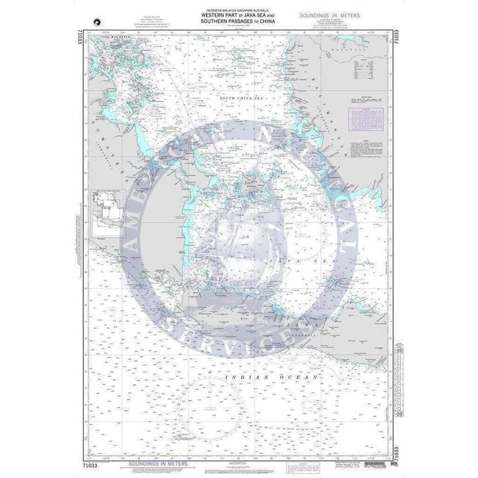 NGA Nautical Chart 71033: Western Part of Java Sea and Southern Passages to China