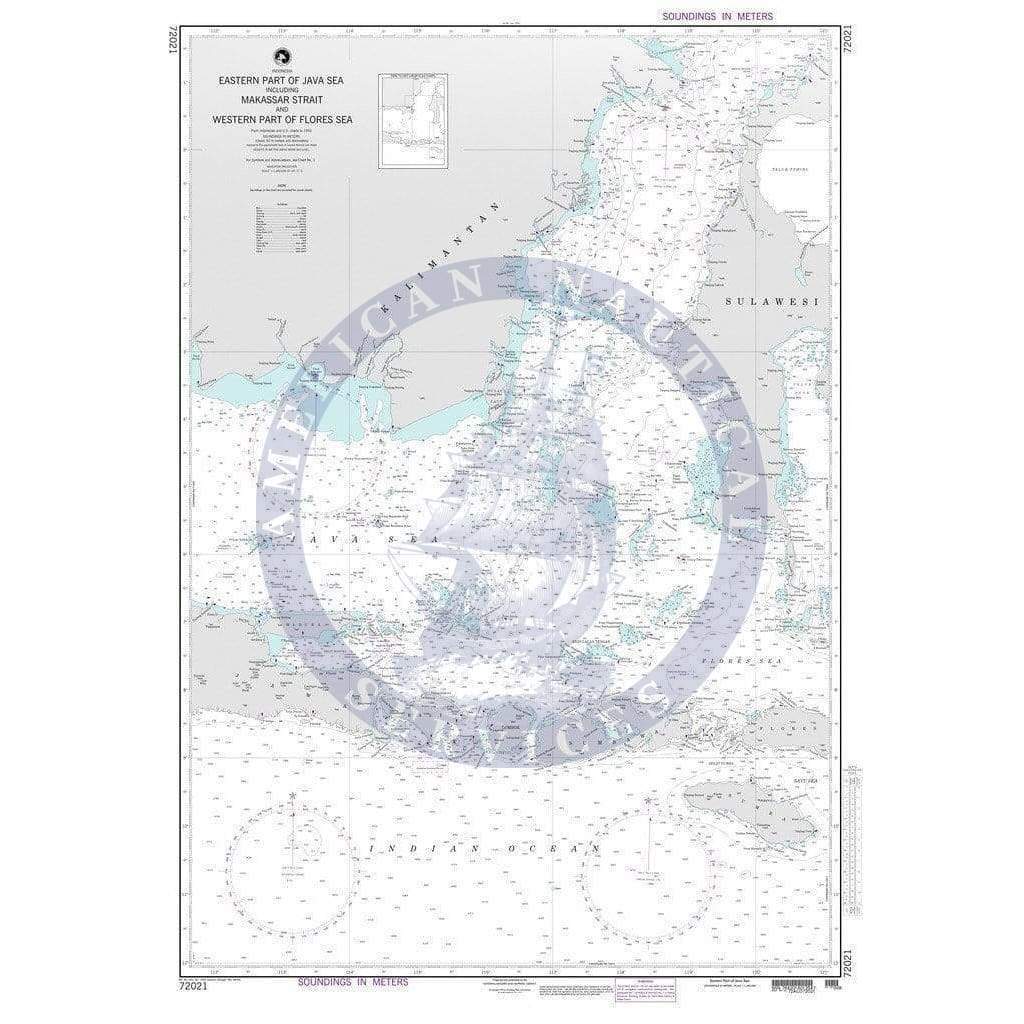 NGA Nautical Chart 72021: Eastern Part of Java Sea including Makassar Strait and Western Part of Flores Sea