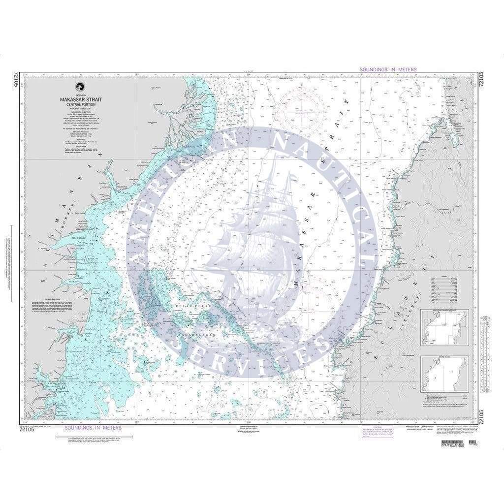 NGA Nautical Chart 72105: Mekassar Strait-Central Portion