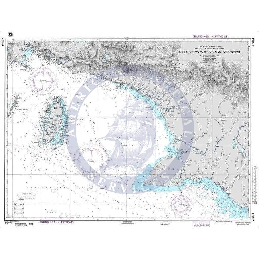 NGA Nautical Chart 73024: Merauke to Tanjung Van Den Bosch
