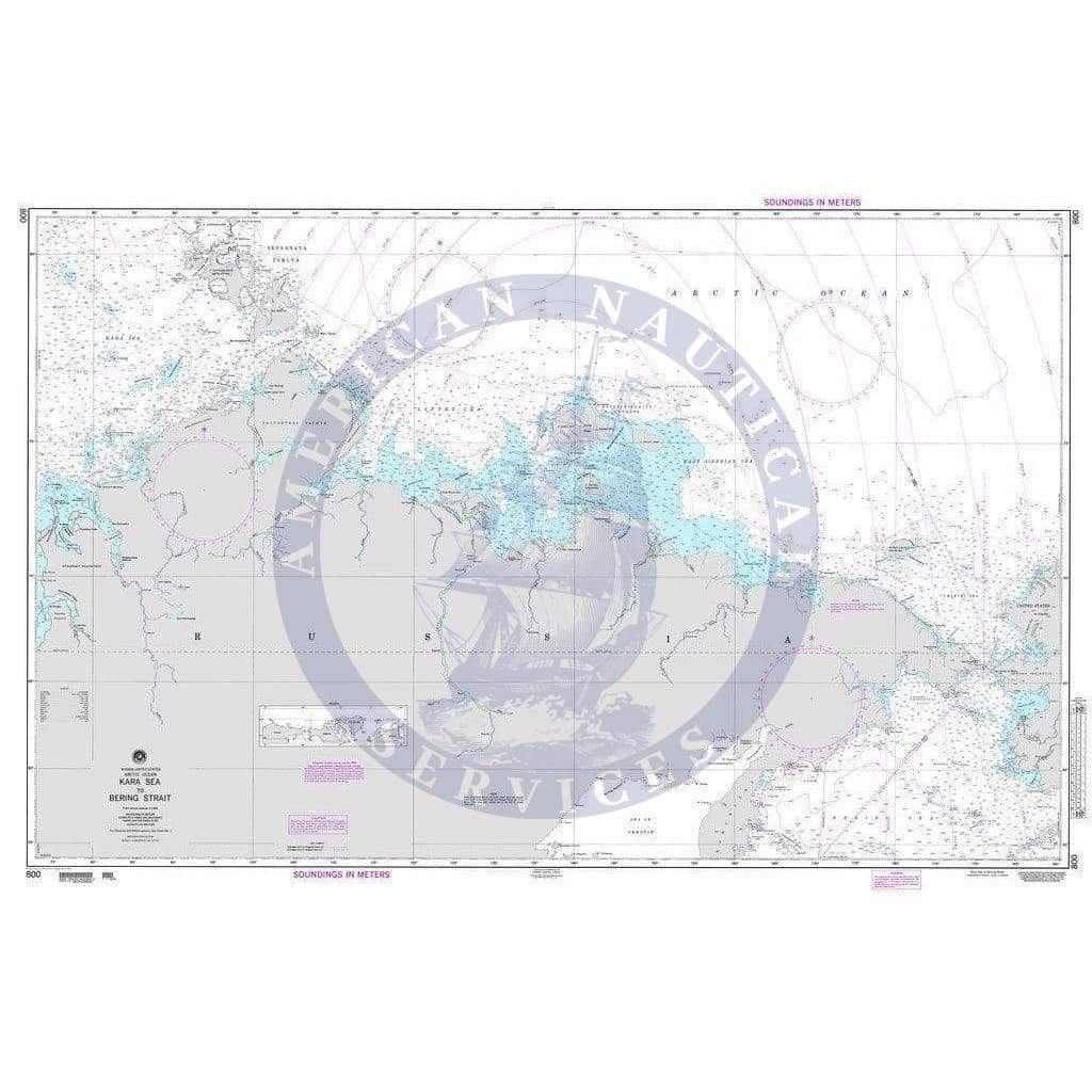 NGA Nautical Chart 800: Kara Sea to Bering Strait (Arctic)
