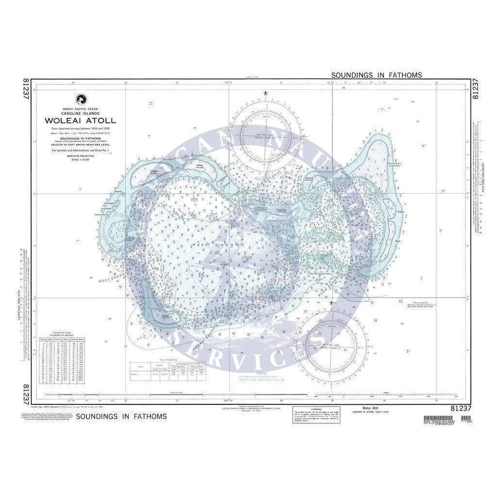 NGA Nautical Chart 81237: Woleai Atoll