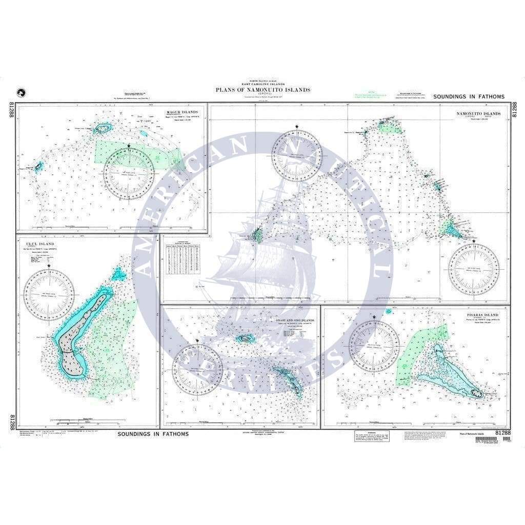 NGA Nautical Chart 81288: Plans of Namonuito Islands (East Caroline Islands)