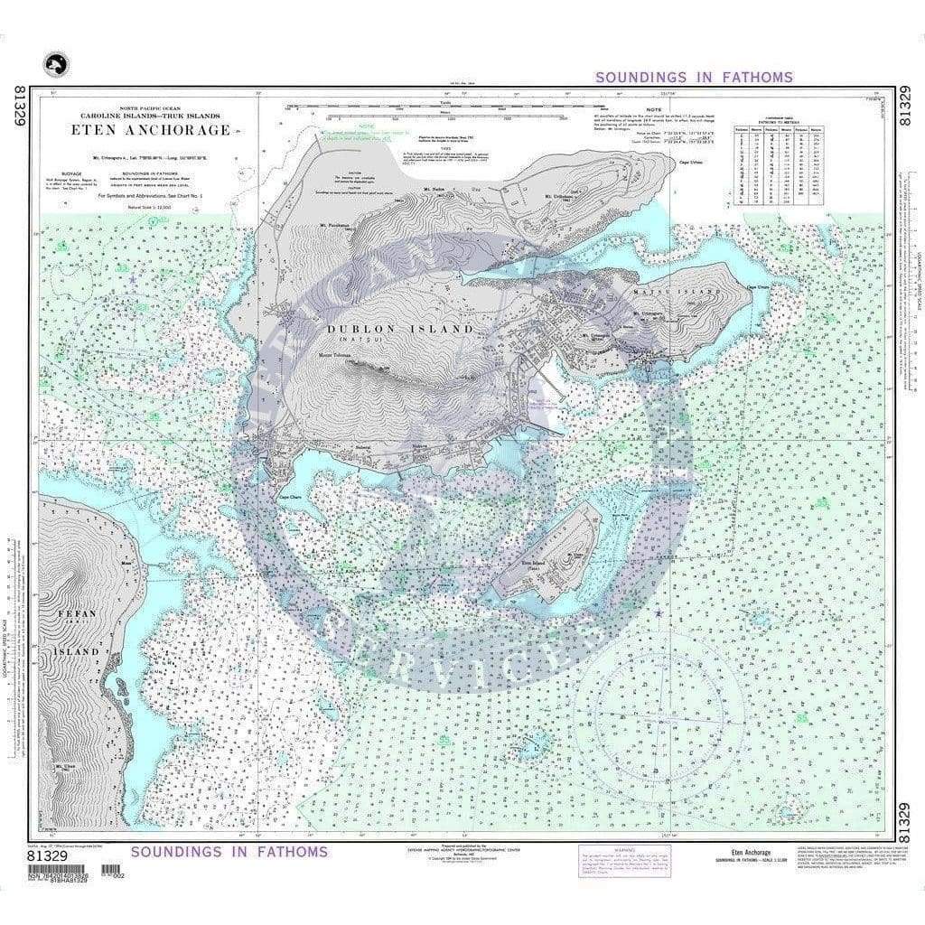 NGA Nautical Chart 81329: Eten Anchorage (Caroline Islands-Truk Islands)