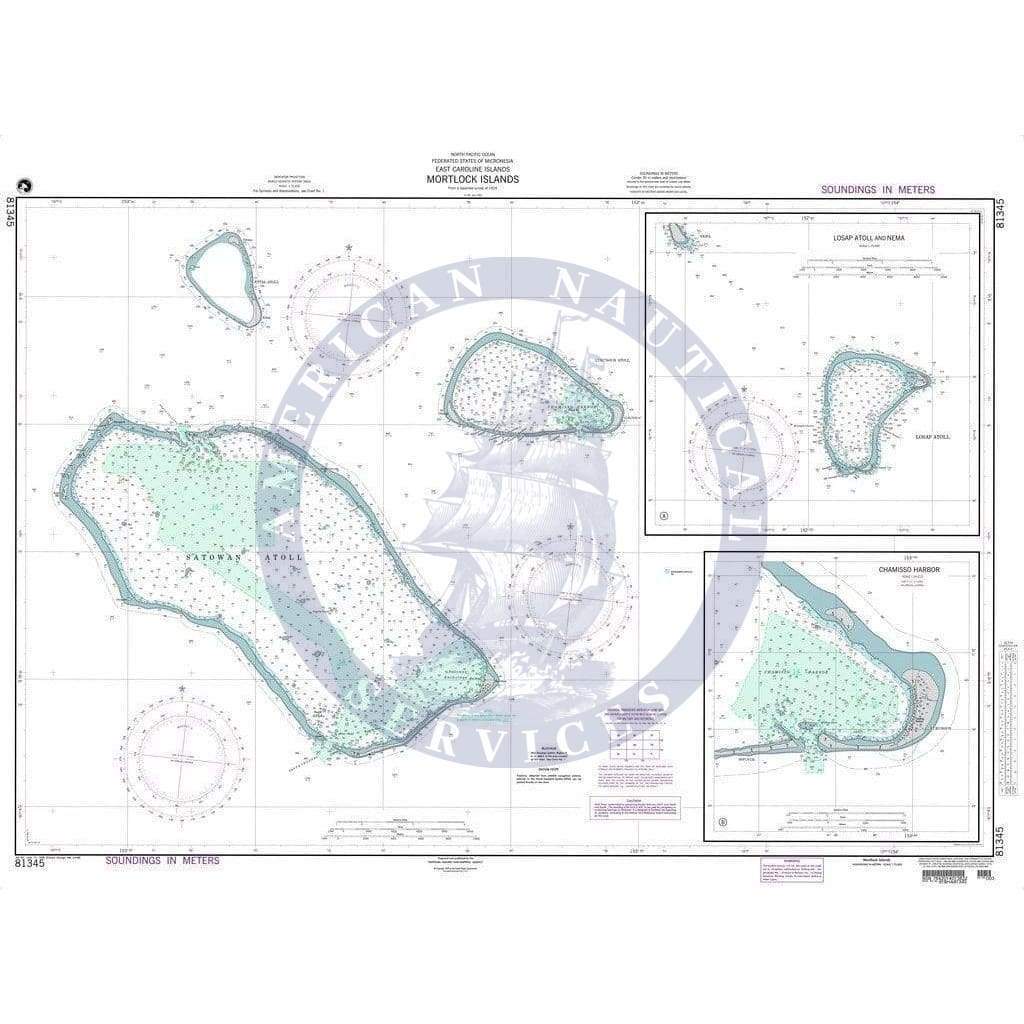 NGA Nautical Chart 81345: Mortlock Islands (East Caroline Islands)