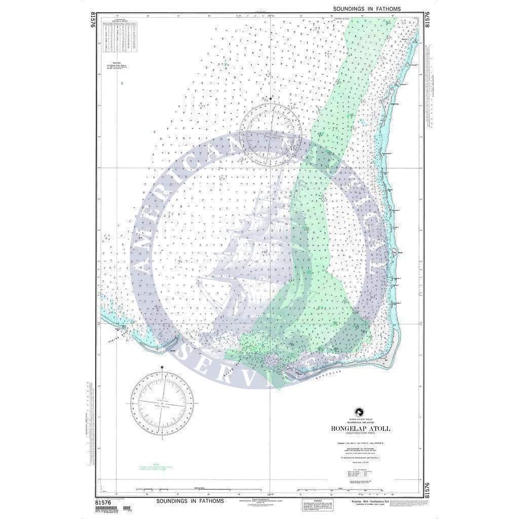 NGA Nautical Chart 81576: Rongelap Atoll, Southeastern Part (Marshall Islands)