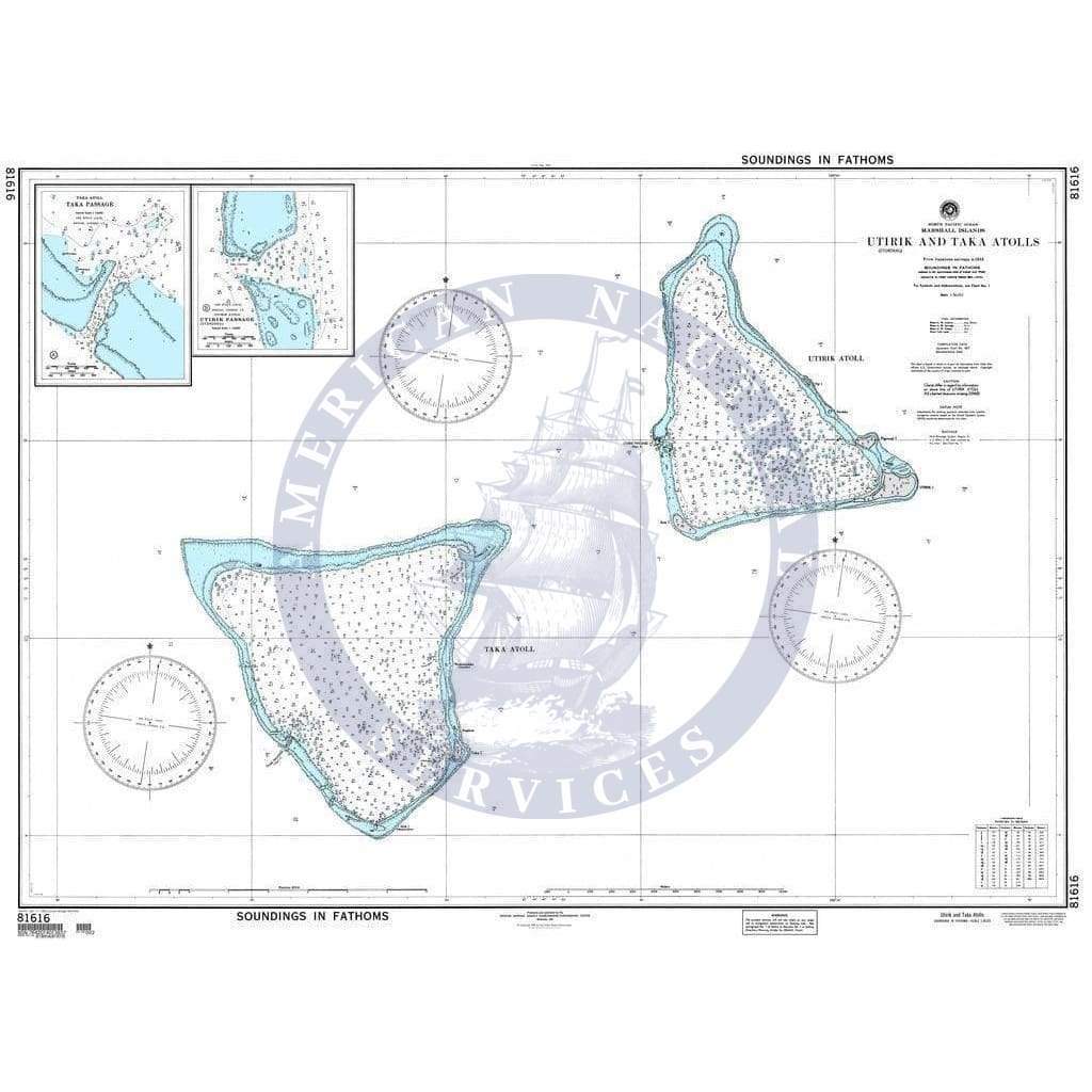 NGA Nautical Chart 81616: Utirik and Taka Atolls (Marshall Islands)