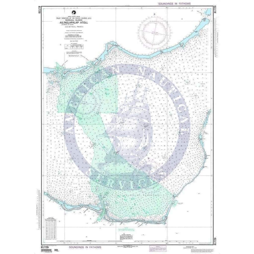 NGA Nautical Chart 81729: Ailinglapalap Atoll, Central Part (Marshall Islands)