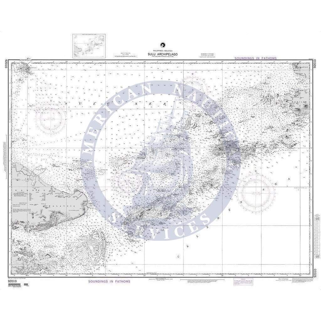 NGA Nautical Chart 92010: Sulu Archipelago (Philippines-Malaysia) (OMEGA)