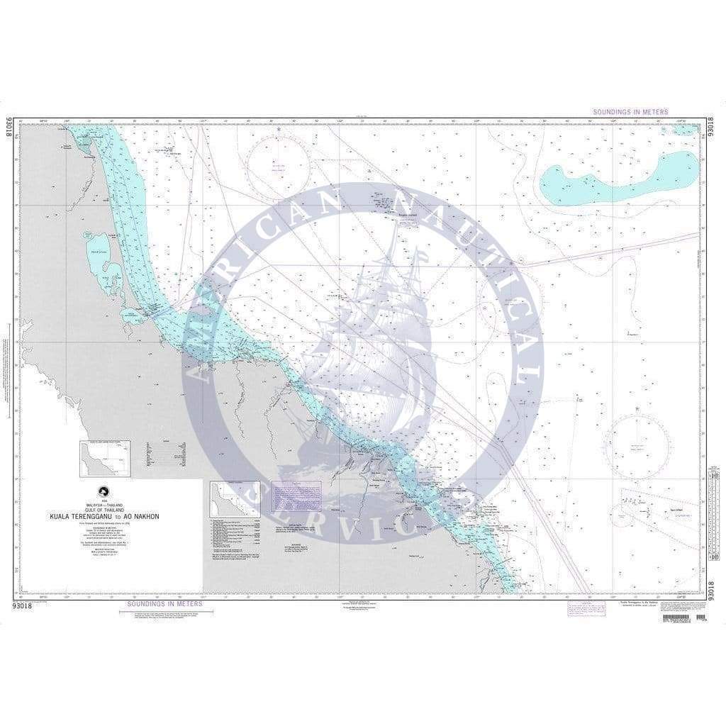 NGA Nautical Chart 93018: Kuala Terengganu to Ao Nakhon