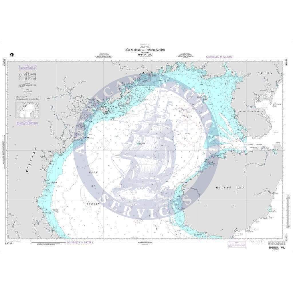 NGA Nautical Chart 93032: Cua Nhuong to Leizhou Bandao including Hainan Dao