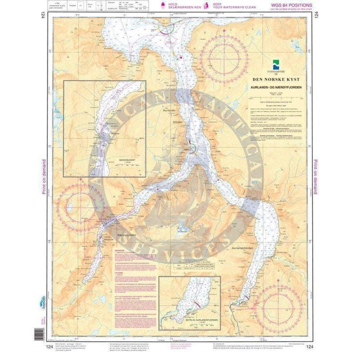 NHS Chart 124: Aurlands- og Nærøyfjorden