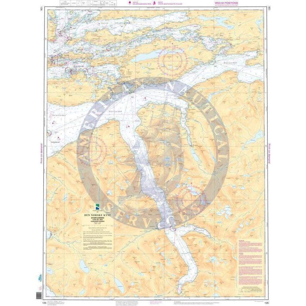 NHS Chart 126: Storfjorden. Ytre del med Hjørundfjorden