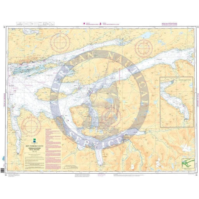 NHS Chart 34: Romsdalsfjorden. Molde - Åndalsnes